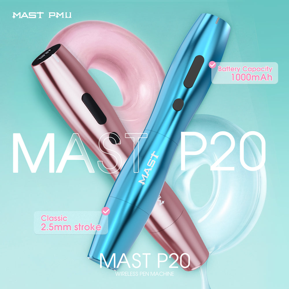 Mast P20 | Wireless Tattoo Pen Machine Rotary Tattoo Gun Lightweight Digital Display Slim Frame for Women Aritst (1 battery)