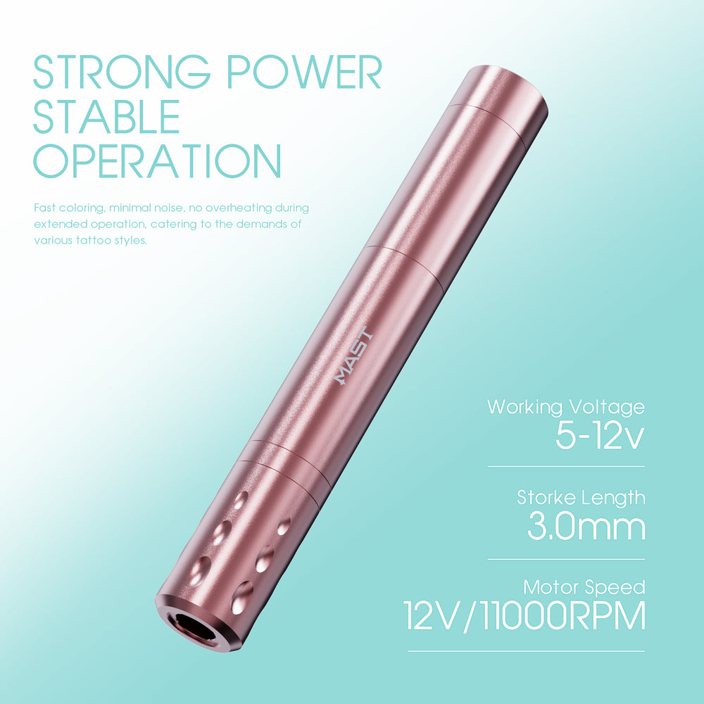MAST TOUR FLY | Wireless Rotary PMU Pen Machine Gun Lightweight Slim 3.0mm Stroke Length for Women Artists