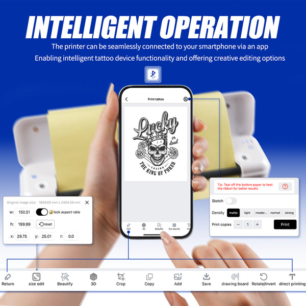 Mast Stencil Printer ｜Tattoo Wireless Transfers with Bluetooth & USB