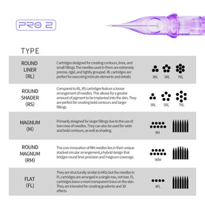 MAST PRO 2 | PMU Cartridges Needles Mixed Sizes – Box of 20