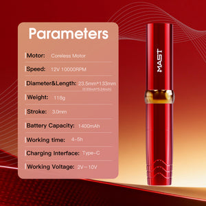 MAST P10 PRO | WIRELESS PMU MACHINE 3.0MM STROKE STARTER KIT