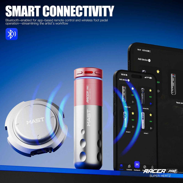 MAST RACER PRO | Cordless PMU  Gun Machine Battery 3-140hz Adjust Soft Hard Mode Mcore-Pro Motor Cartridge Tattoo Machine
