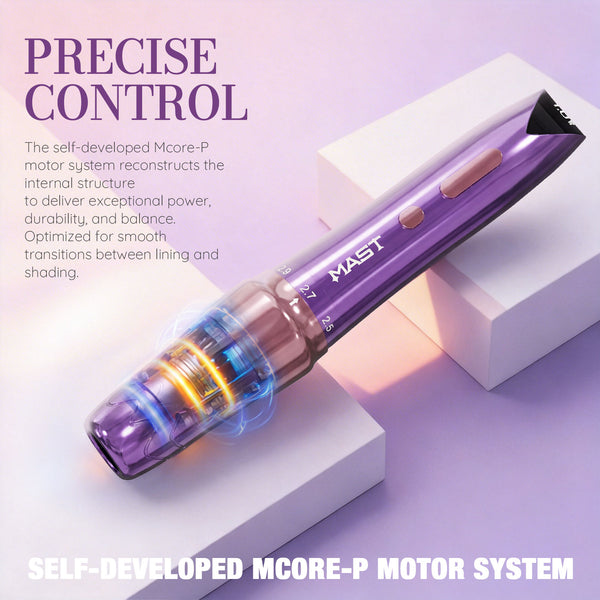 MAST P60 | Wireless Tattoo Pen Machine With 2.2MM-3.2MM Adjustable Strokes Permanent Makeup(With RCA adapter)