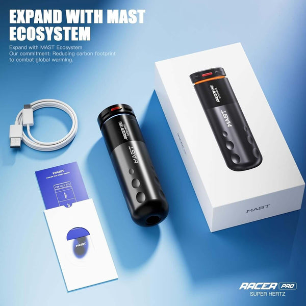MAST RACER PRO | Cordless PMU  Gun Machine Battery 3-140hz Adjust Soft Hard Mode Mcore-Pro Motor Cartridge Tattoo Machine - MASTPMU