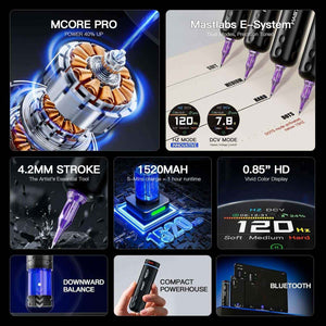 MAST RACER PRO | Cordless PMU  Gun Machine Battery 3-140hz Adjust Soft Hard Mode Mcore-Pro Motor Cartridge Tattoo Machine