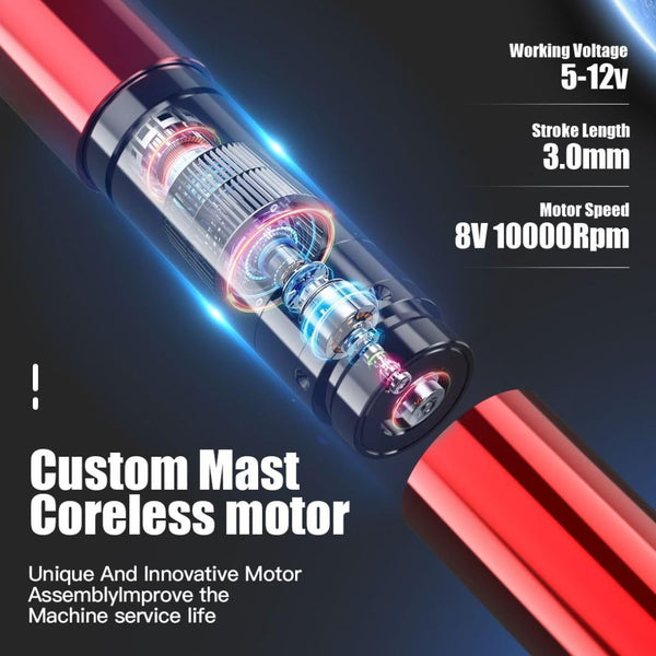 MAST TOUR Y22 | Cordless Tattoo Pen Machine Kit - Professional Rotary Cartridges Tattoo Pen