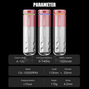 Kit Pro Mast Racer | Conjunto Profissional de Máquina de Tatuagem e PMU Sem Fios
