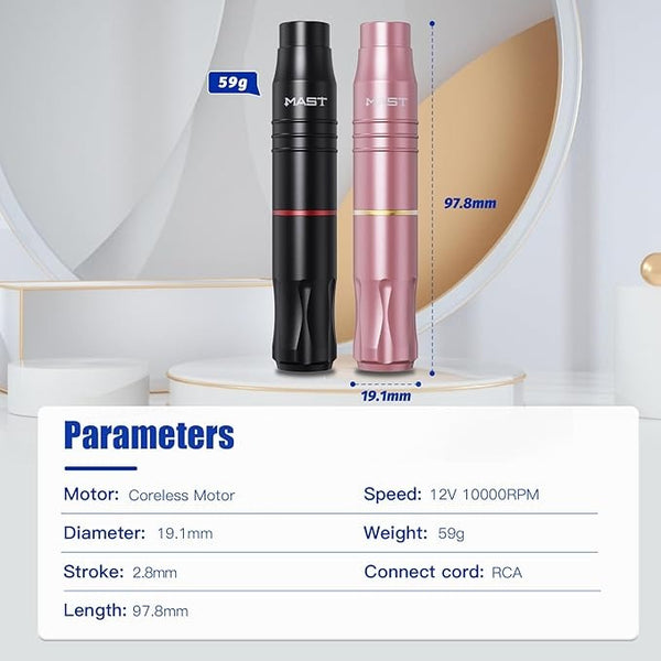 Mast Tour 2 | Wireless PMU Pen Machine with Thin & Short Frame Powerful Motor by Mcore
