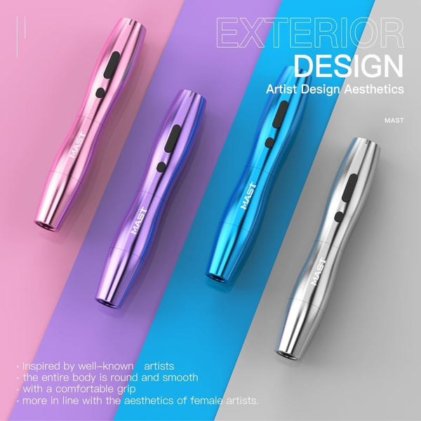 Mast P20 Wireless Tattoo Pen Machine Rotary Tattoo Gun Lightweight Digital Display Slim Frame for Women Aritst (1 battery)