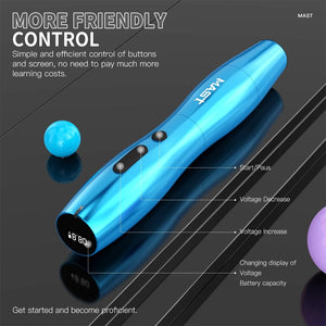 Mast P20 Wireless Tattoo Pen Machine Gun Rotary Tattoo Coreless Motor by Mcore Slim Tattoo Pen with Replaceble 2 Batteries for Women Aritsts