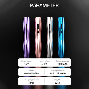 Mast P20 Wireless Tattoo Pen Machine Gun Rotary Tattoo Coreless Motor by Mcore Slim Tattoo Pen with Replaceble 2 Batteries for Women Aritsts
