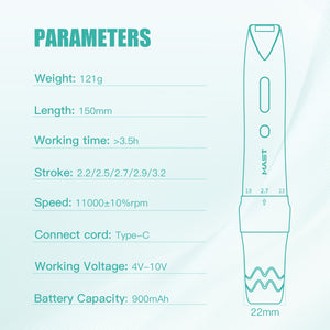 MAST P60 | WIRELESS PMU PEN MACHINE WITH 2.2MM–3.2MM ADJUSTABLE STROKES